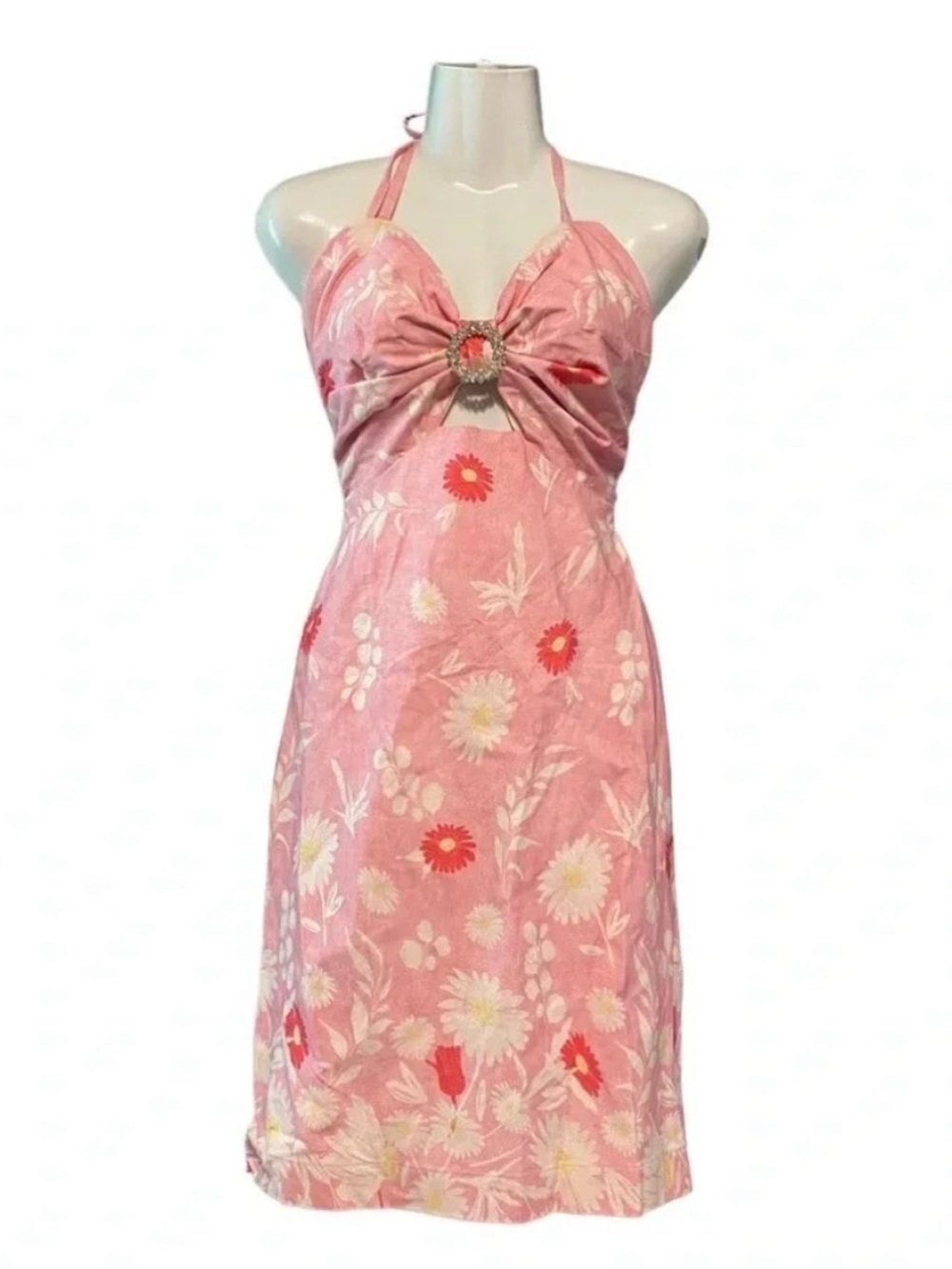 NWT Rare Raissa Floral Shimmer Halter Dress